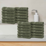 Eco-Friendly Cotton Absorbent 24-Piece Washcloth / Face Towel Set