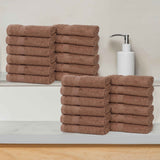 Eco-Friendly Cotton Absorbent 24-Piece Washcloth / Face Towel Set