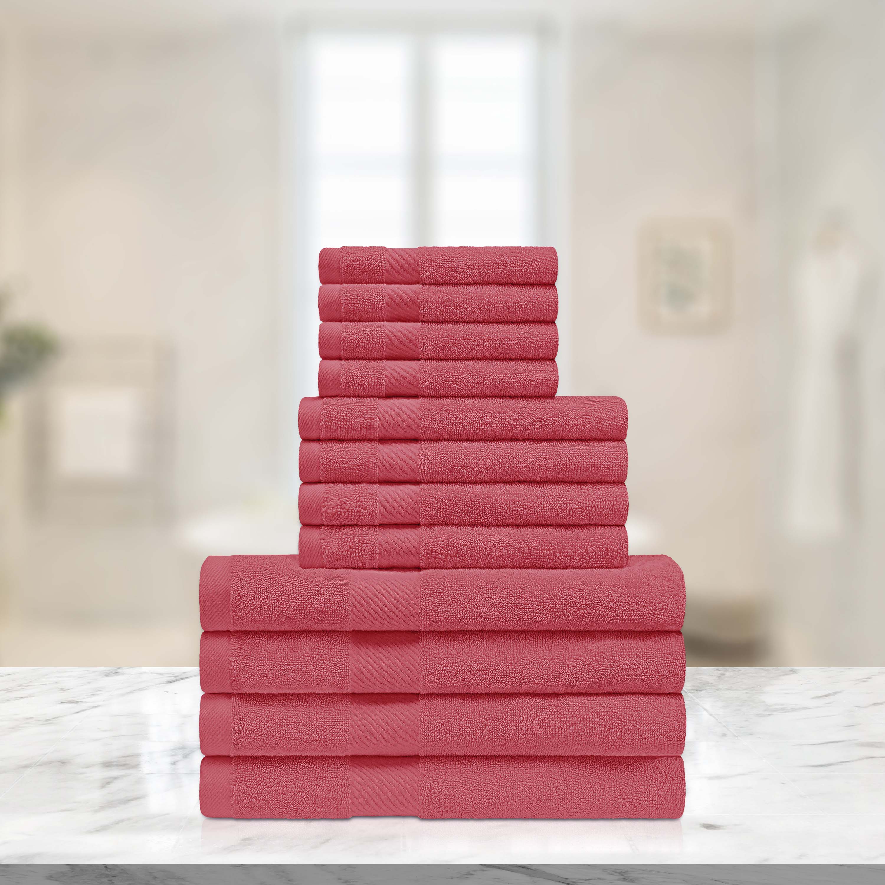Eco-Friendly Egyptian Cotton Cotton Absorbent 12 Piece Assorted Towel Set