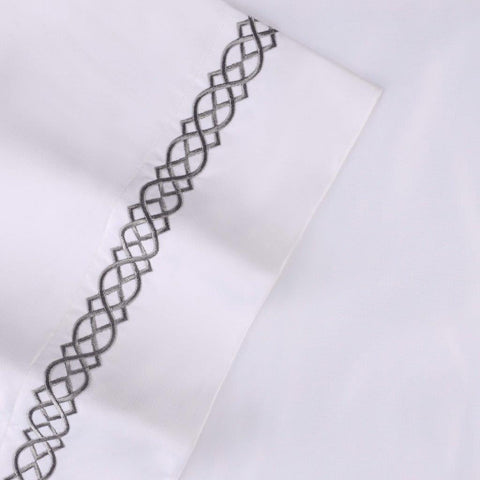 100% Egyptian Cotton 1000 Thread Count Embroidered Pillowcase Set