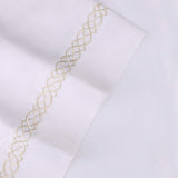 100% Egyptian Cotton 1000 Thread Count Embroidered Pillowcase Set