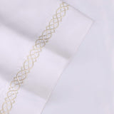 100% Egyptian Cotton 1000 Thread Count Embroidered Pillowcase Set