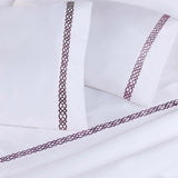 100% Egyptian Cotton 1000 Thread Count Embroidered Pillowcase Set
