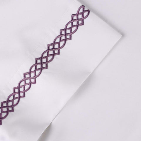 100% Egyptian Cotton 1000 Thread Count Embroidered Pillowcase Set