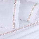 100% Egyptian Cotton 1000 Thread Count Embroidered Pillowcase Set