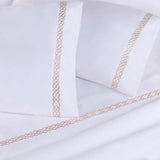 100% Egyptian Cotton 1000 Thread Count Embroidered Pillowcase Set