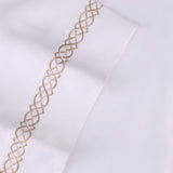 100% Egyptian Cotton 1000 Thread Count Embroidered Pillowcase Set