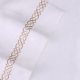 100% Egyptian Cotton 1000 Thread Count Embroidered Pillowcase Set