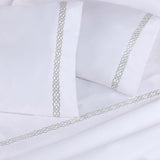 100% Egyptian Cotton 1000 Thread Count Embroidered Pillowcase Set