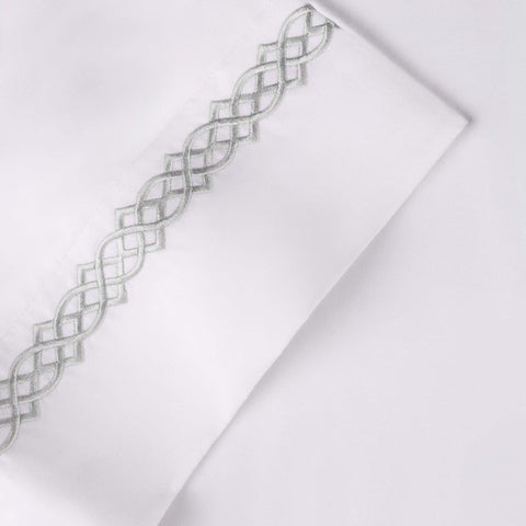 100% Egyptian Cotton 1000 Thread Count Embroidered Pillowcase Set