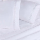 100% Egyptian Cotton 1000 Thread Count Embroidered Pillowcase Set