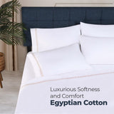 100% Egyptian Cotton 1000 Thread Count Embroidered Pillowcase Set
