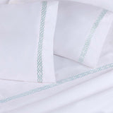 100% Egyptian Cotton 1000 Thread Count Embroidered Pillowcase Set