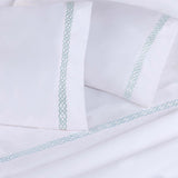 100% Egyptian Cotton 1000 Thread Count Embroidered Pillowcase Set