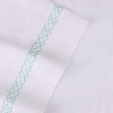 100% Egyptian Cotton 1000 Thread Count Embroidered Pillowcase Set