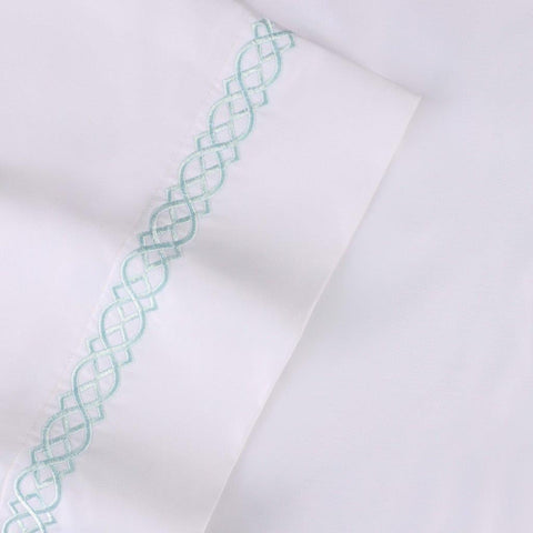 100% Egyptian Cotton 1000 Thread Count Embroidered Pillowcase Set