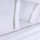 100% Egyptian Cotton 1000 Thread Count Embroidered Pillowcase Set