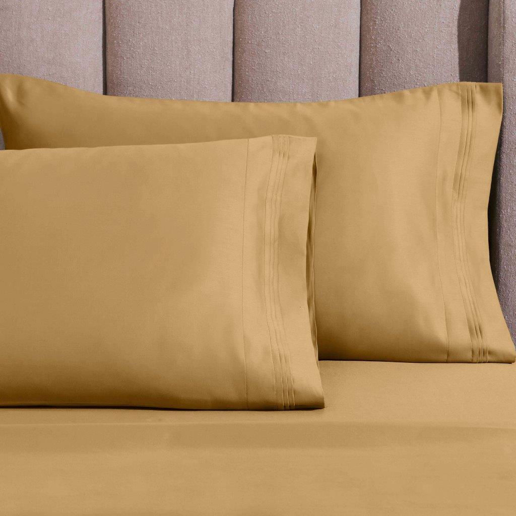 Egyptian Cotton Sateen Sheet Set 1500 Thread Count Gold