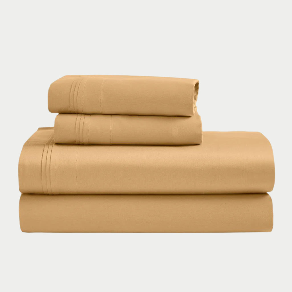 Egyptian Cotton 1500 Thread Count Eco-Friendly Solid Sheet Set Gold
