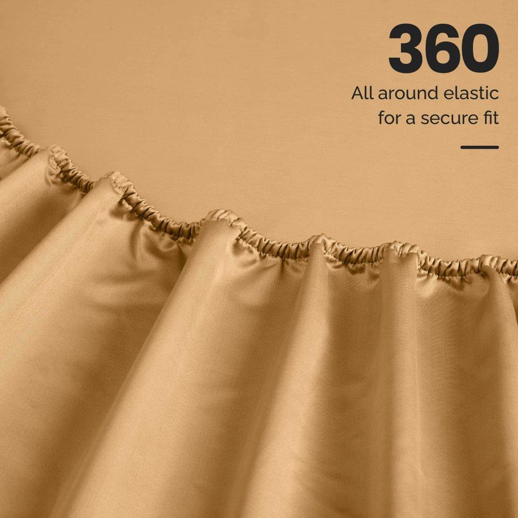 Egyptian Cotton Sateen Sheet Set 1500 Thread Count Gold