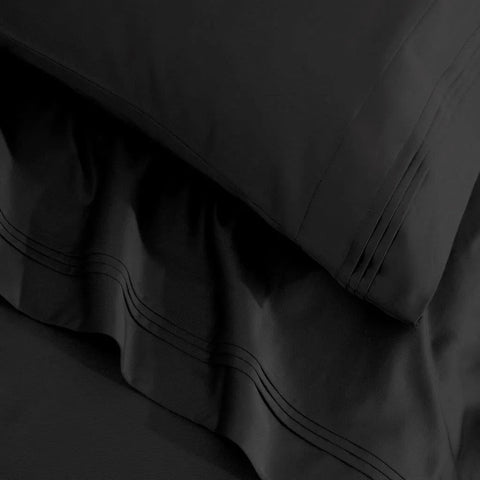 Egyptian Cotton Sateen Sheet Set 1500 Thread Count Black
