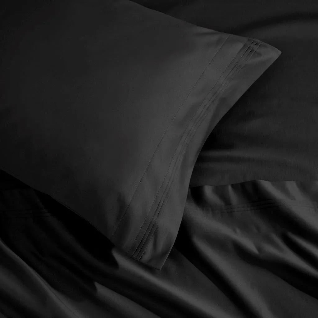 Egyptian Cotton Sateen Sheet Set 1500 Thread Count Black