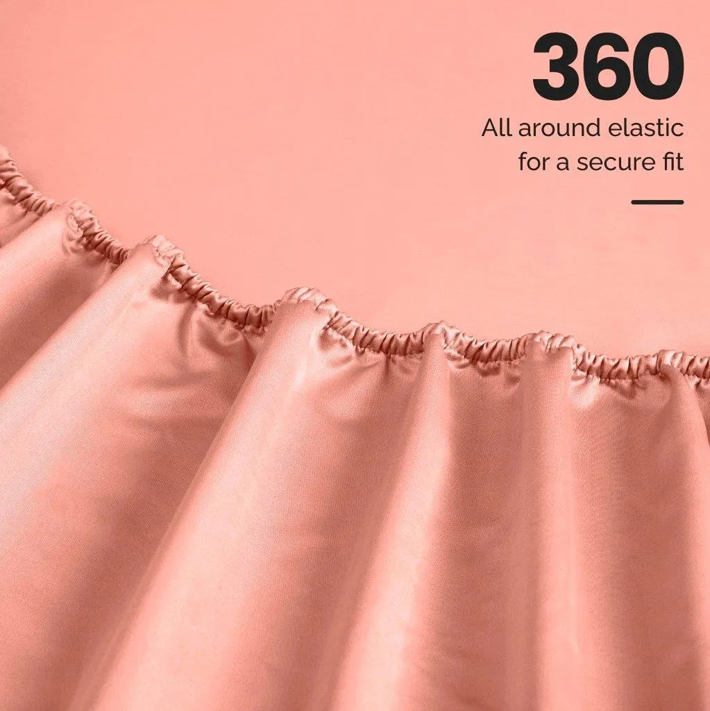 Egyptian Cotton Sateen Sheet Set 1500 Thread Count Dusted Rose