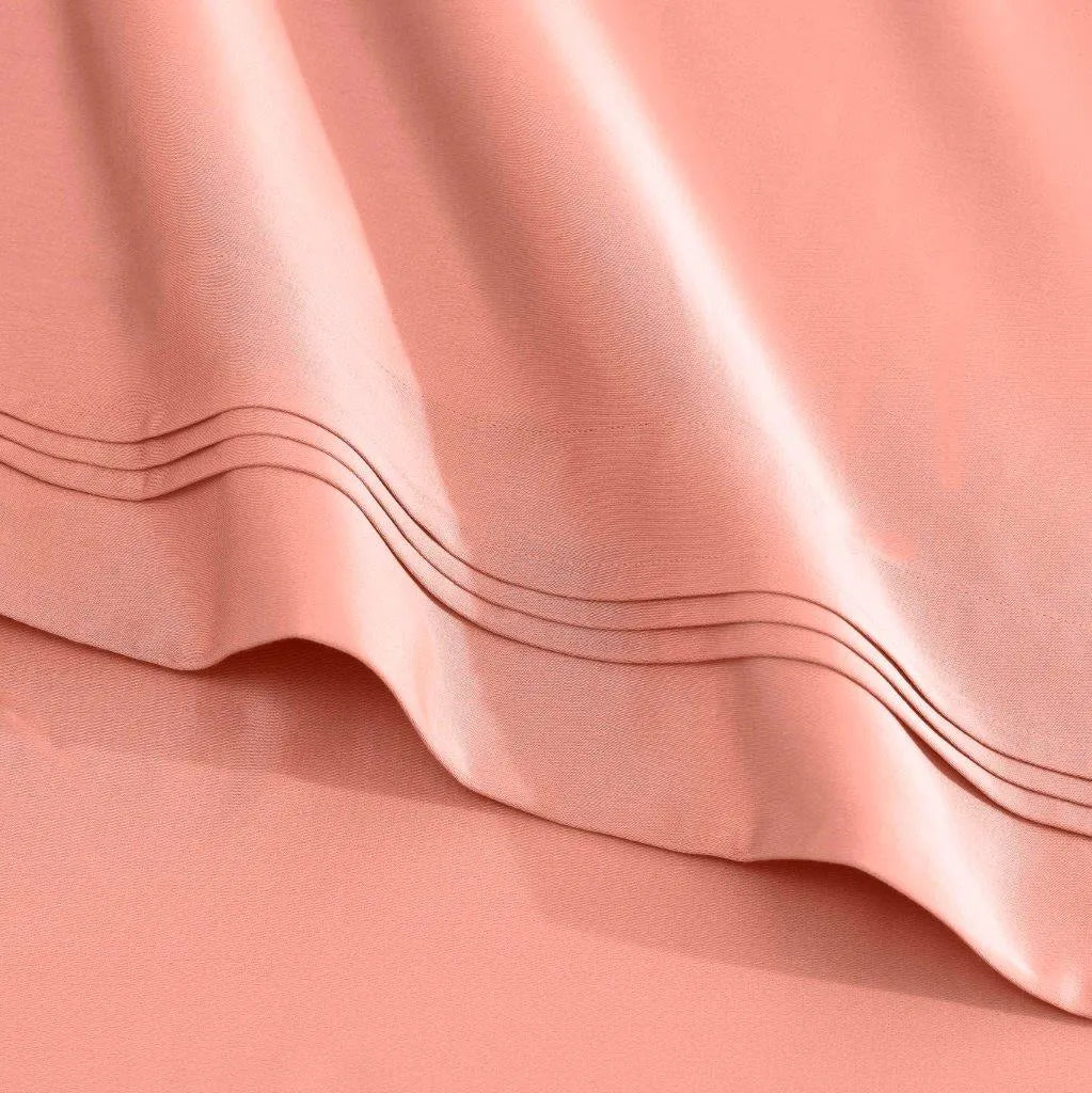 Egyptian Cotton Sateen Sheet Set 1500 Thread Count Dusted Rose