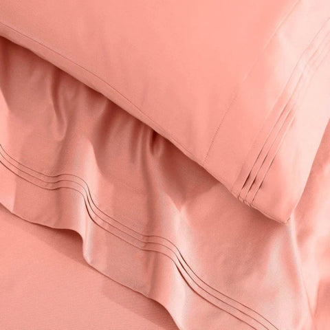 Egyptian Cotton Sateen Sheet Set 1500 Thread Count Dusted Rose