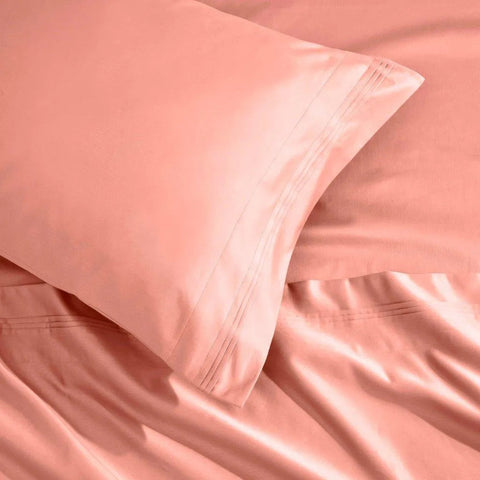 Egyptian Cotton Sateen Sheet Set 1500 Thread Count Dusted Rose