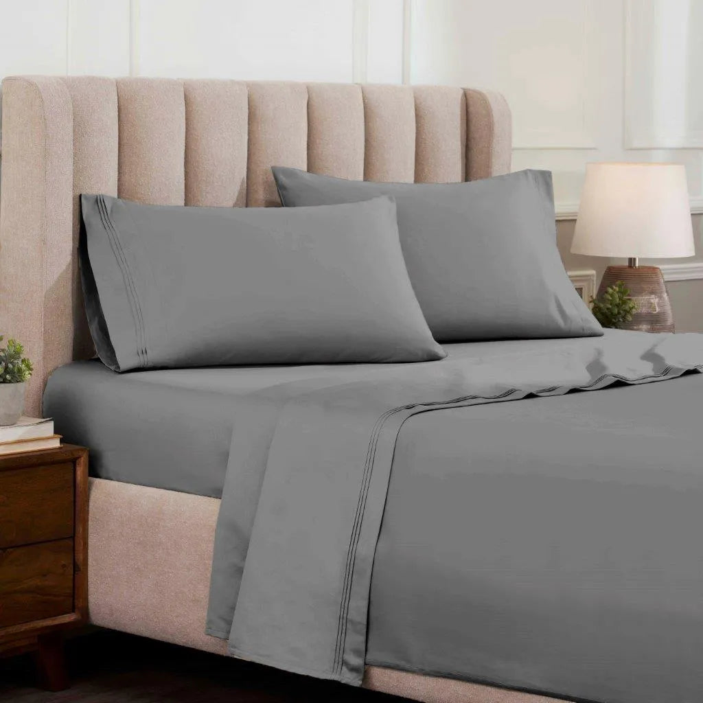 Egyptian Cotton 1500 Thread Count Eco-Friendly Solid Sheet Set Grey