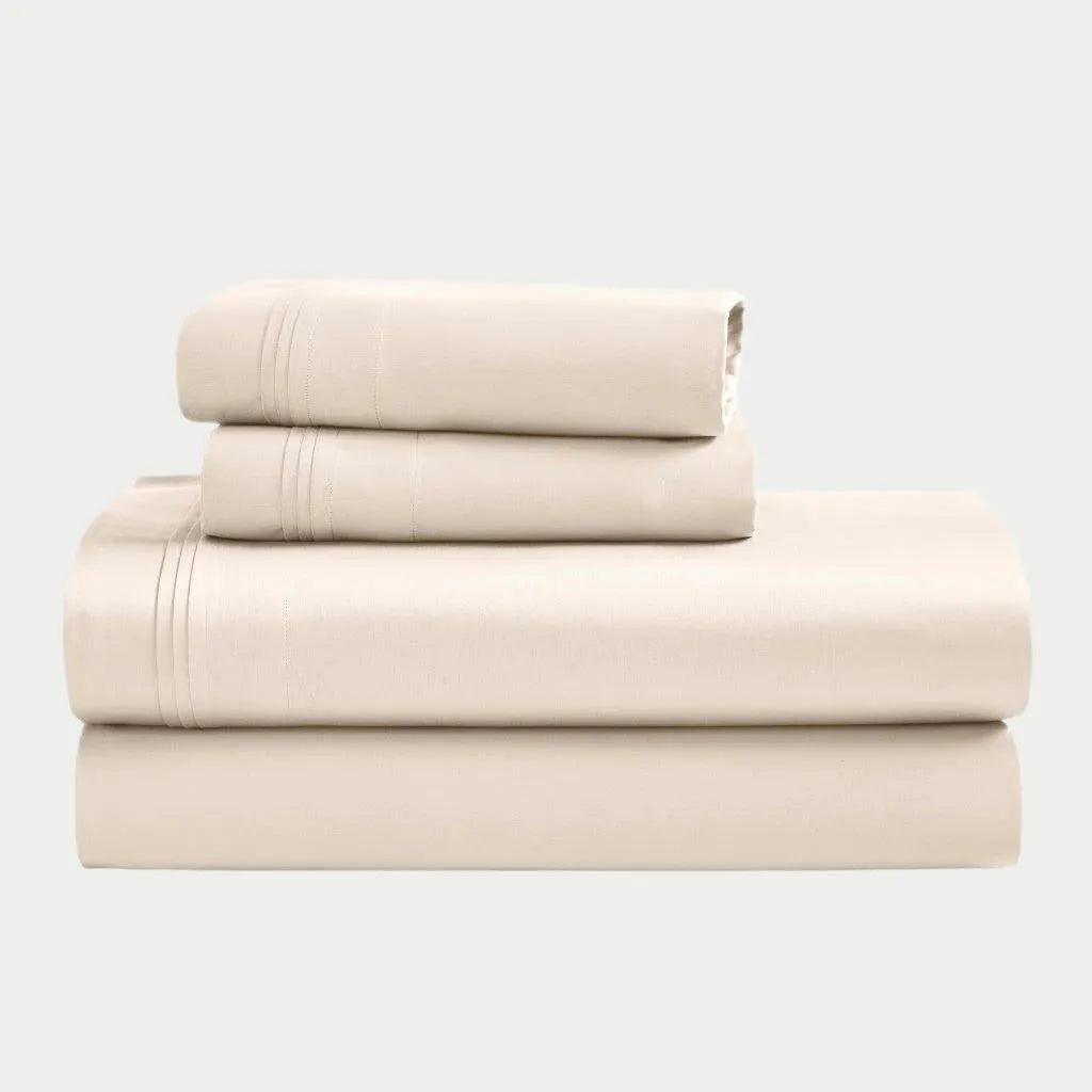 Egyptian Cotton 1500 Thread Count Eco-Friendly Solid Sheet Set Ivory