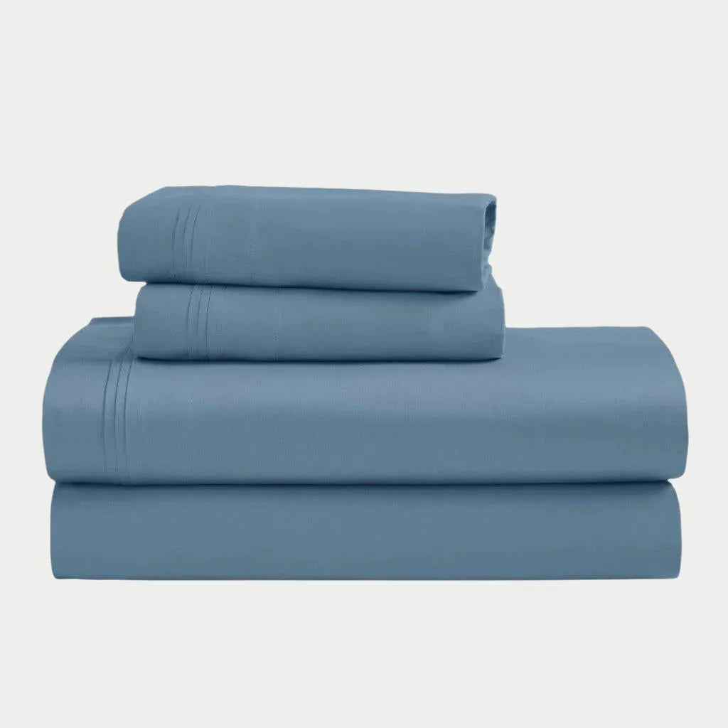 Egyptian Cotton 1500 Thread Count Eco-Friendly Solid Sheet Set Medium Blue