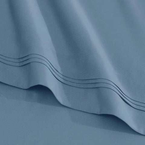 Egyptian Cotton Sateen Sheet Set 1500 Thread Count Medium Blue