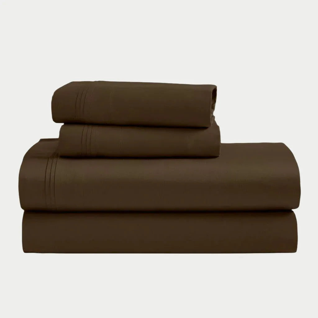 Egyptian Cotton 1500 Thread Count Eco-Friendly Solid Sheet Set Mocha