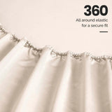 Egyptian Cotton Sateen Sheet Set 1500 Thread Count Ivory