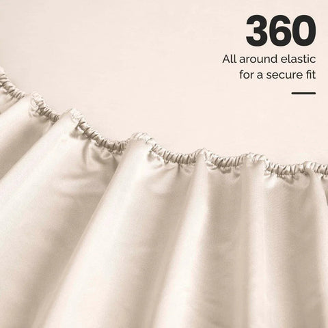 Egyptian Cotton Sateen Sheet Set 1500 Thread Count Ivory