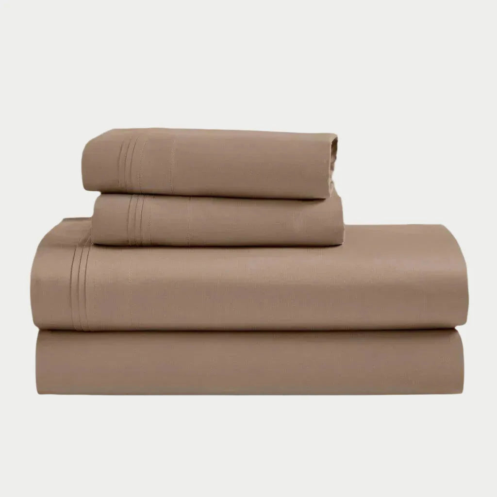 Egyptian Cotton 1500 Thread Count Eco-Friendly Solid Sheet Set Taupe