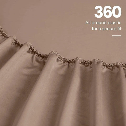Egyptian Cotton Sateen Sheet Set 1500 Thread Count Taupe