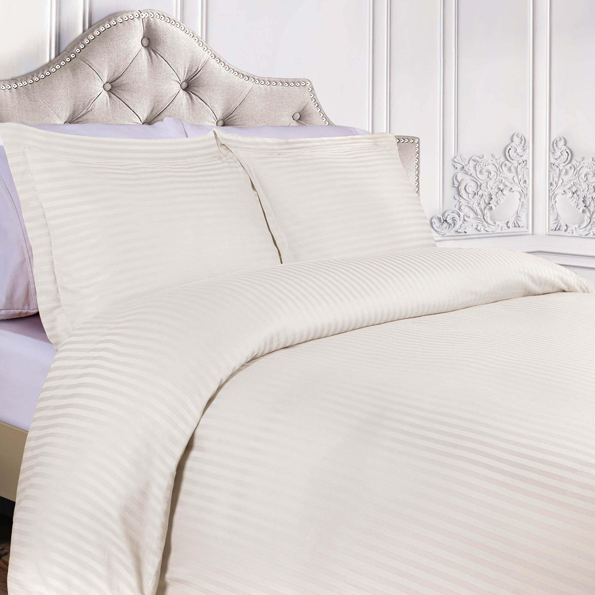 Egyptian Cotton 300 Thread Count Stripe Duvet Cover