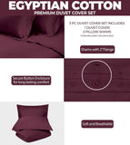Egyptian Cotton 300 Thread Count Solid Luxury Duvet Cover Set