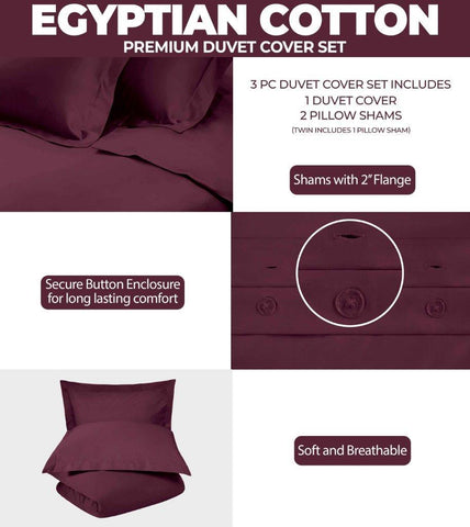 300 Thread Count Egyptian Cotton Solid Duvet Cover