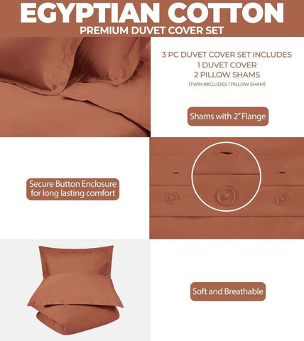 300 Thread Count Egyptian Cotton Solid Duvet Cover