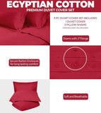 Egyptian Cotton 300 Thread Count Solid Luxury Duvet Cover Set