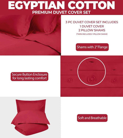 300 Thread Count Egyptian Cotton Solid Duvet Cover