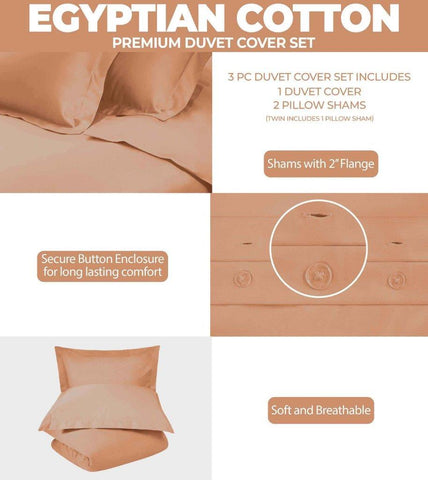 300 Thread Count Egyptian Cotton Solid Duvet Cover