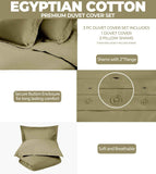 Egyptian Cotton 300 Thread Count Solid Luxury Duvet Cover Set