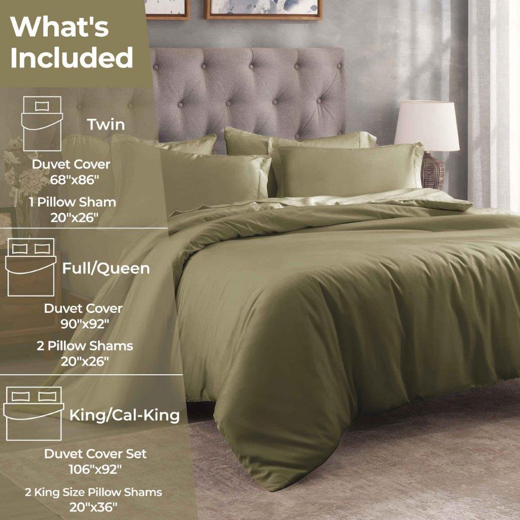 Egyptian Cotton 300 Thread Count Solid Luxury Duvet Cover Set