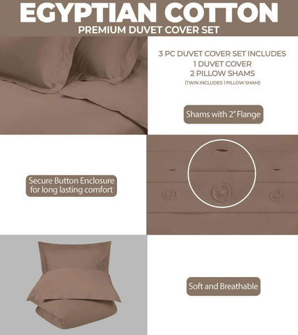 300 Thread Count Egyptian Cotton Solid Duvet Cover
