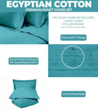 Egyptian Cotton 300 Thread Count Solid Luxury Duvet Cover Set